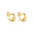 Brinco de argola liso acetinado banho em ouro 18k - Imagem 1