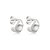 Brinco de argola liso acetinado banho em rodio branco - Imagem 1
