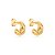 Brinco de argola dourado liso banho em ouro 18k - Imagem 1