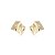Brinco cravejado de zircônia cristal banho em ouro 18k - Imagem 1