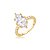 Anel Navete com Zircônia Cristal e Laterais Cravejadas – Banho em Ouro 18K - Imagem 2