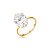Anel Solitário com Zircônia Cristal Redonda – Banho em Ouro 18K - Imagem 1