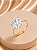 Anel Solitário com Zircônia Cristal Redonda – Banho em Ouro 18K - Imagem 2