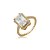 Anel Retangular com Zircônia Cristal Cravejada – Banho em Ouro 18K - Imagem 1