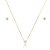 Conjunto Colar e Brinco Ponto de Luz com Zircônia Cristal – Banho em Ouro 18K - Imagem 1