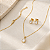 Conjunto Colar e Brinco Oval com Zircônia Cristal Cravejada – Banho em Ouro 18K - Imagem 2