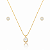 Conjunto Colar e Brinco Oval com Zircônia Cristal Cravejada – Banho em Ouro 18K - Imagem 1