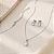Conjunto Colar e Brinco Oval com Zircônia Cristal Cravejada – Banho em Ródio Branco - Imagem 2