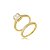 Anel Duplo com Zircônia Cristal Quadrada e Aro Cravejado – Banho em Ouro 18K - Imagem 1