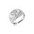 Anel com Zircônia Cristal Oval e Detalhes Cravejados – Banho em Rodio Branco - Imagem 1