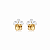 Brinco com Zirconias Cristais e Champagne Banho em Ouro 18K - Imagem 1