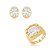 Conjunto de Brinco e Anel Dourado com Zircônia Cristal Banho em Ouro 18K - Imagem 1