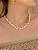 Colar dourado liso com detalhes acetinado banho em ouro 18k - Imagem 2