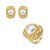 Conjunto de brinco e anel dourado com pérola shell banho em ouro 18k - Imagem 1