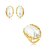Conjunto de brinco e anel dourado com pérola shell banho em ouro 18k - Imagem 2