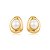 Brinco de base dourado com pérola shell banho em ouro 18k - Imagem 1