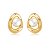 Brinco de base dourado com pérola shell banho em ouro 18k - Imagem 2