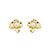 Brinco de flor dourado com pérola shell banho em ouro 18k - Imagem 1