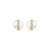 Brinco de pérola shell com zircônia cristal banho em ouro 18k - Imagem 1