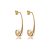 Brinco de argola liso com pérola shell banho em ouro 18k - Imagem 1