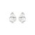 Brinco liso acetinado banho em ródio branco - Imagem 2