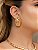 Brinco dourado liso banho em ouro 18k - Imagem 1