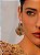 Brinco dourado liso banho em ouro 18k - Imagem 3