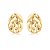 Brinco dourado liso martelado banho em ouro 18k - Imagem 1