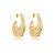 Brinco de argola dourado liso banho em ouro 18k - Imagem 1