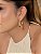 Brinco de argola dourado liso banho em ouro 18k - Imagem 2