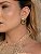 Brinco liso acetinado banho em ouro 18k - Imagem 2