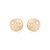 Brinco liso acetinado com detalhe cravejado banho em ouro 18k - Imagem 1