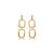 Brinco liso acetinado com detalhe cravejado banho em ouro 18k - Imagem 1