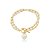 Pulseira dupla com pérola shell banho em ouro 18k - Imagem 1