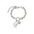 Pulseira de corrente com pérola de água doce banho em ródio branco - Imagem 1