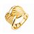 Anel dourado liso acetinado banho em ouro 18k - Imagem 1