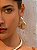 Brinco dourado liso acetinado banho em ouro 18k - Imagem 2