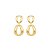 Brinco dourado liso acetinado banho em ouro 18k - Imagem 1
