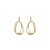 Brinco dourado liso acetinado banho em ouro 18k - Imagem 1