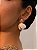 Brinco acetinado esmaltado banho em ouro 18k - Imagem 2