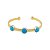 Bracelete dourado liso com detalhe esmaltado banho em ouro 18k - Imagem 1