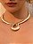 Colar de aro liso acetinado banho em ouro 18k - Imagem 2