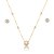 Conjunto de brinco e colar cravejado de zircônia cristal banho em ouro 18k - Imagem 1