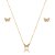Conjunto de brinco e colar cravejado de zircônia cristal banho em ouro 18k - Imagem 1
