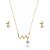 Conjunto de brinco e colar cravejado de zircônia cristal banho em ouro 18k - Imagem 1