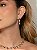 Conjunto de brinco e colar cravejado de zircônia cristal banho em ouro 18k - Imagem 3