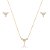 Conjunto de brinco e colar cravejado de zircônia cristal banho em ouro 18k - Imagem 1