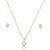 Conjunto de brinco e colar cravejado de zircônia cristal banho em ouro 18k - Imagem 1