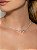 Conjunto de brinco e colar de coração cravejado de zircônia cristal banho em ouro 18k - Imagem 3