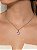 Conjunto de brinco e colar cravejado de zircônia cristal banho em ródio branco - Imagem 3